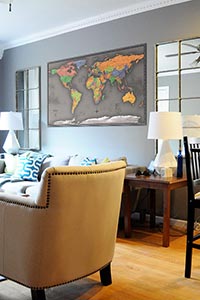 Cool Color World Map as Home Decor