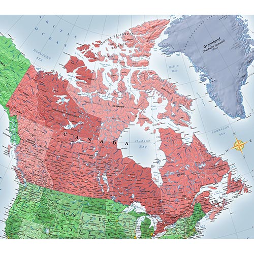 Canada Maps | Beautiful Wall Maps of Canada - Many Maps Styles