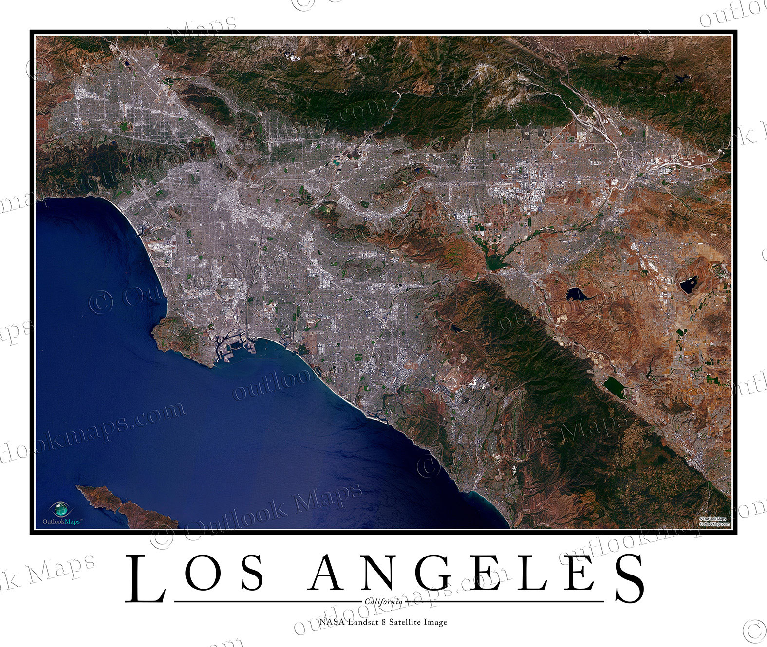 Los Angeles Area Satellite Map 