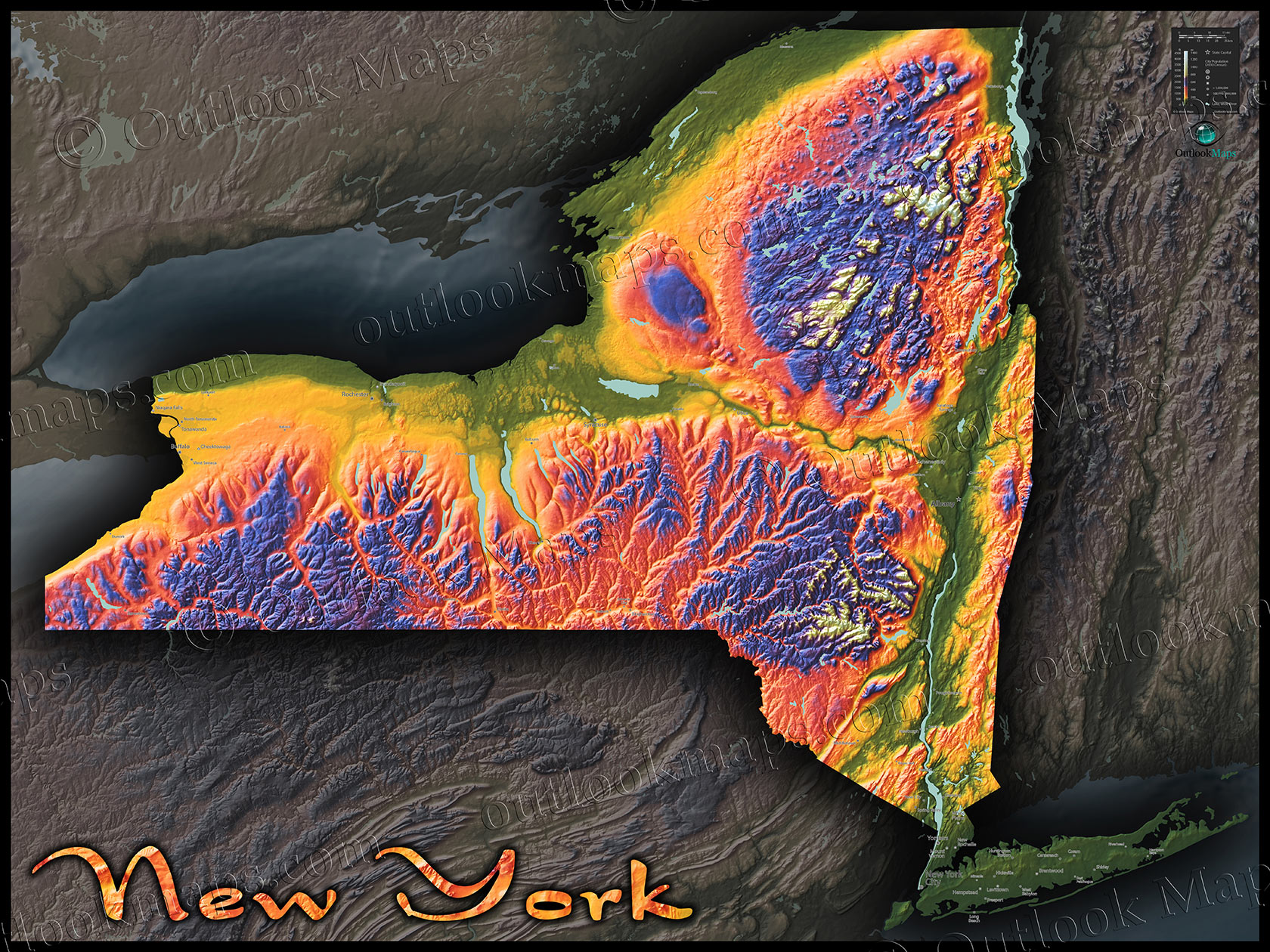 New York Topographic Map 